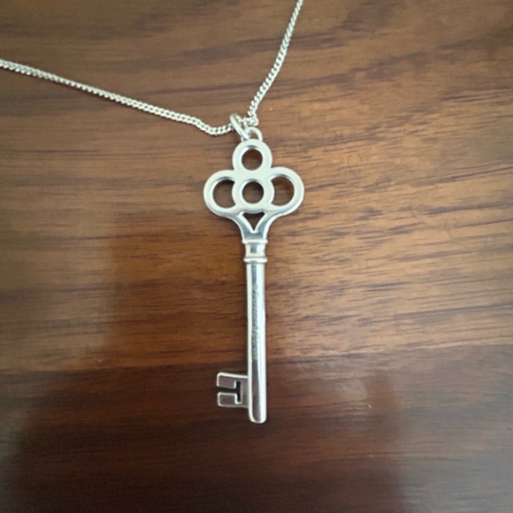 Tiffany & Co. Silver Key Pendant Necklace - Picture 3 of 5